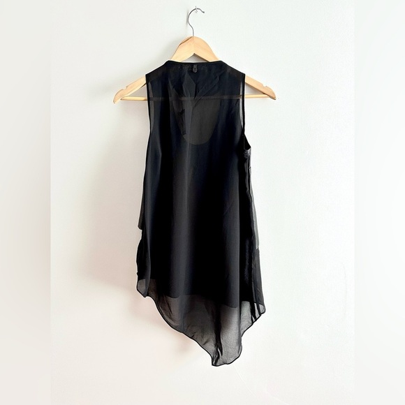 NWT Rudsak Leather Tank Top Black Size XS Flowy Asymmetrical - Picture 3 of 16